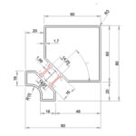 Thermal Break Profile for 40-60mm Panel - Corner Profile - Image 2