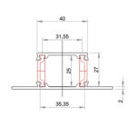 Thermal Break Profile for 25mm Panel - Omega Profile - Image 2