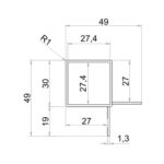 Non TB Profile for 25mm Panel - 3025 - Corner Profile - Image 2