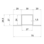 Non TB Profile for 25mm Panel - 3025 - Omega Profile - Image 2