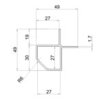 Non TB Profile for 25mm Panel - 3025A - Corner Profile - Image 2