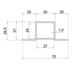 Non TB Profile for 25mm Panel - 3025A - Omega Profile - Image 2