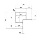 Non TB Profile for 25mm Panel - 4025 - Corner Profile - Image 2