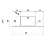 Non TB Profile for 25mm Panel - 4025 - Omega Profile - Image 2