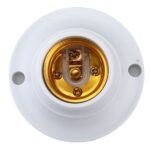 DIAMETER ROUND PLASTIC BASE SCREW LIGHT BULB ADAPTER LAMP SOCKET HOLDER WHITE - Image 2
