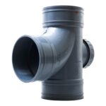 UPVC T-Angled Pipe Fitting with Door Lid, 4 inch, Grey - Image 2