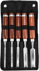 5 Professional Woodworking Chisels For Woodworking/Heavy Duty Chrome Vanadium Steel Chisel With Beech Handle - Image 3