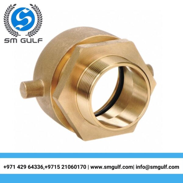 Fire Hose Adapter  NPT x NH, Male x Female, 2 in x 2-1/2 in Fitting Size:Straight, Brass