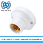 DIAMETER ROUND PLASTIC BASE SCREW LIGHT BULB ADAPTER LAMP SOCKET HOLDER WHITE