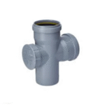 UPVC T-Angled Pipe Fitting with Door Lid, 4 inch, Grey